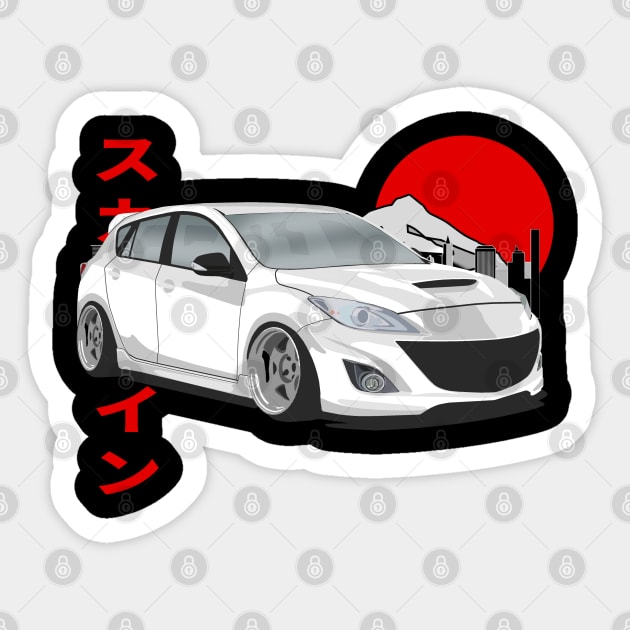 Mazda 3 2gen Retro Style JDM Sticker by Rebellion Store